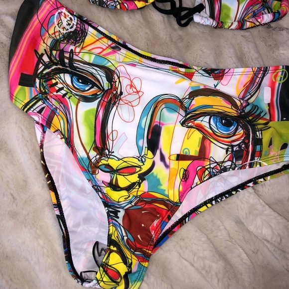 Shein abstract swimsuit. Size large. Brand new, never worn. - Picture 3 of 5